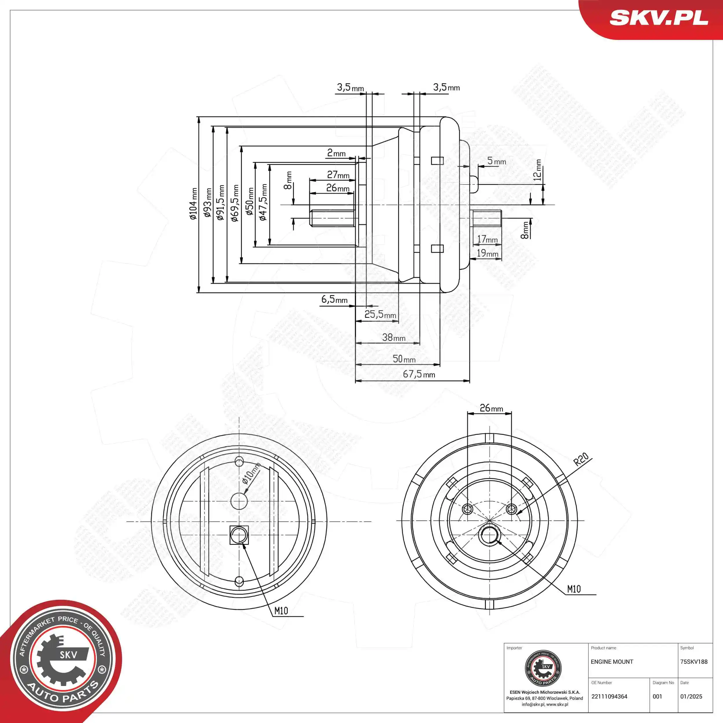 Mounting, engine